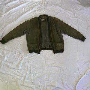 leather dark green vintage wear